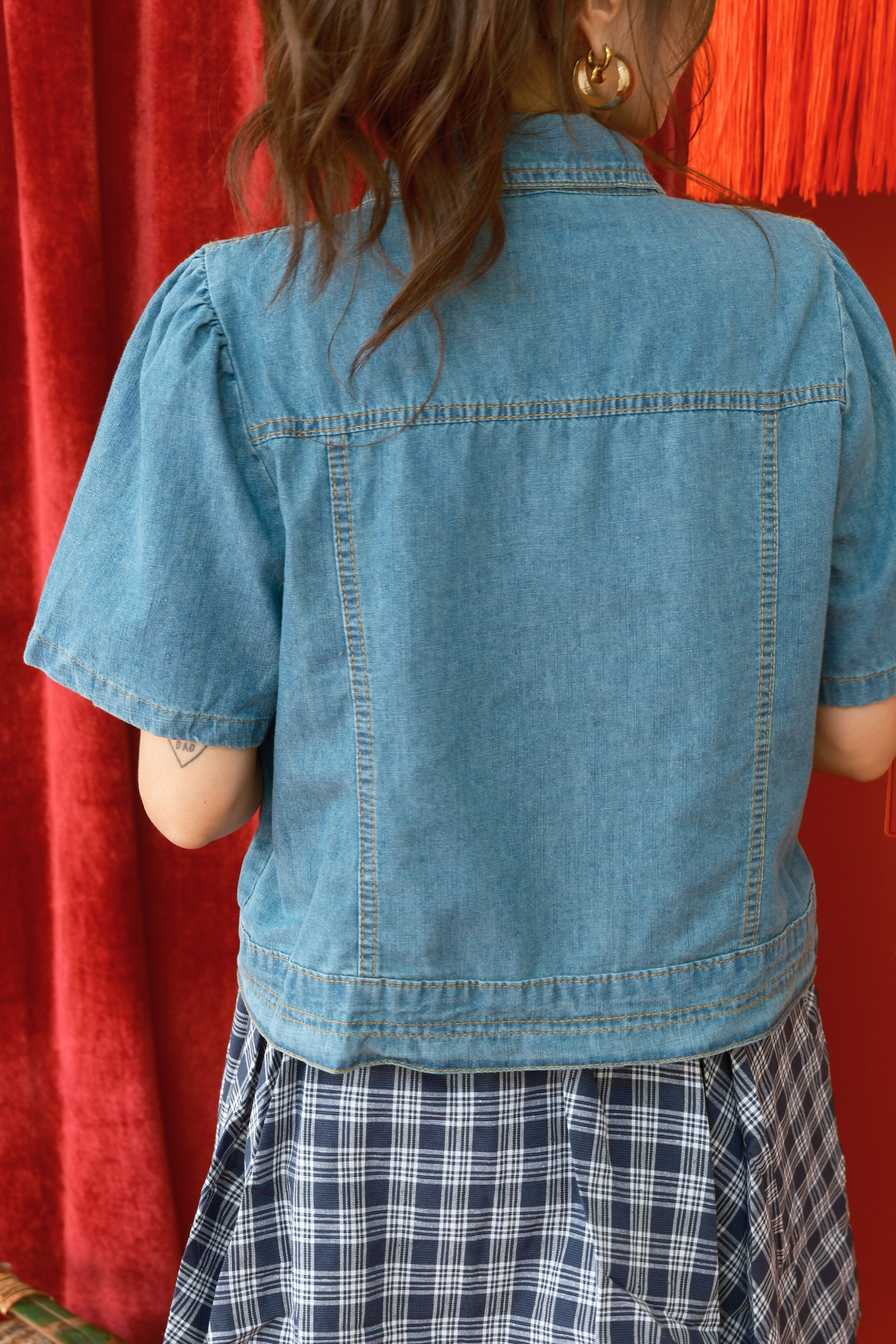 Elara Denim Petal Jacket in Blue