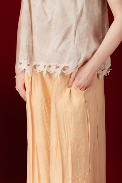 Élodie Embroidered Vest & Flowy Pants Set