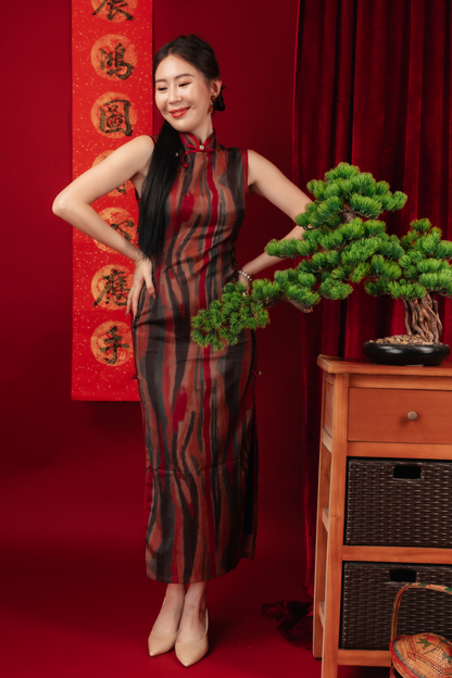 Elowen Vintage Jacquard Cheongsam Dress