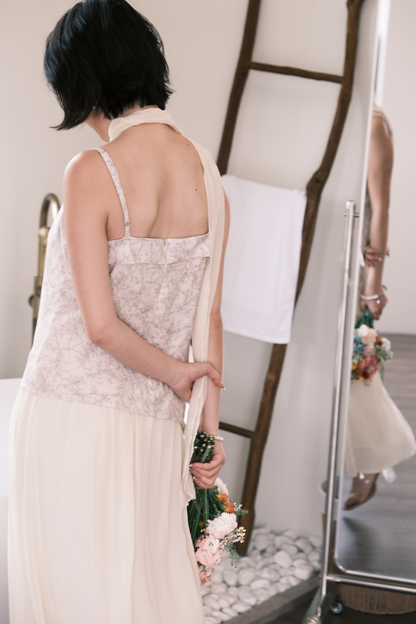 Seraphina Embroidered Dress in Cream