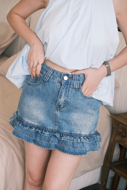 Rosalie Ruffle Denim Skirt