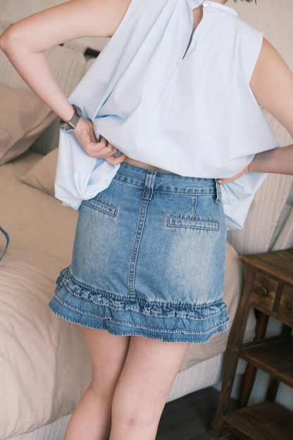 Rosalie Ruffle Denim Skirt