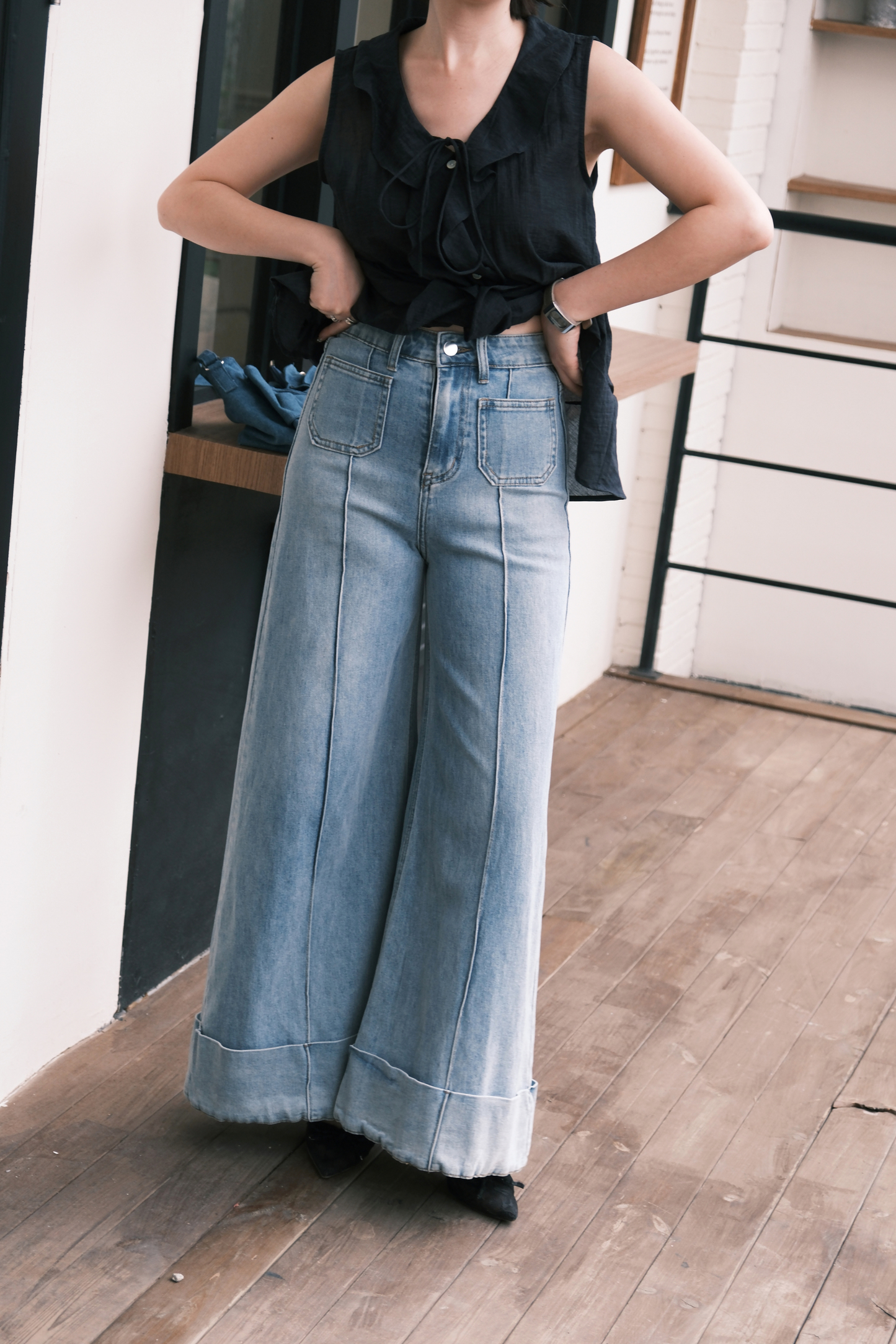 Amélie Denim Palazzo Pants