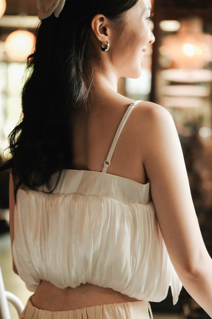 Aria Bow-Front Cami Top in White