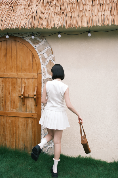 Arielle Sculpted Pleats Twinset in White