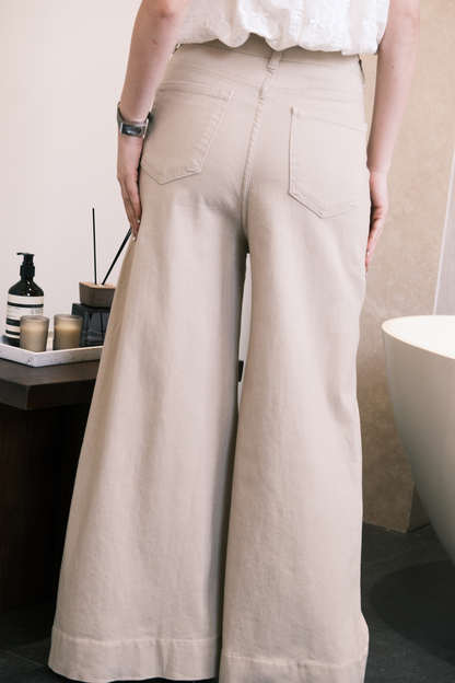 Camille Tailored Wide Leg Pants in Khaki