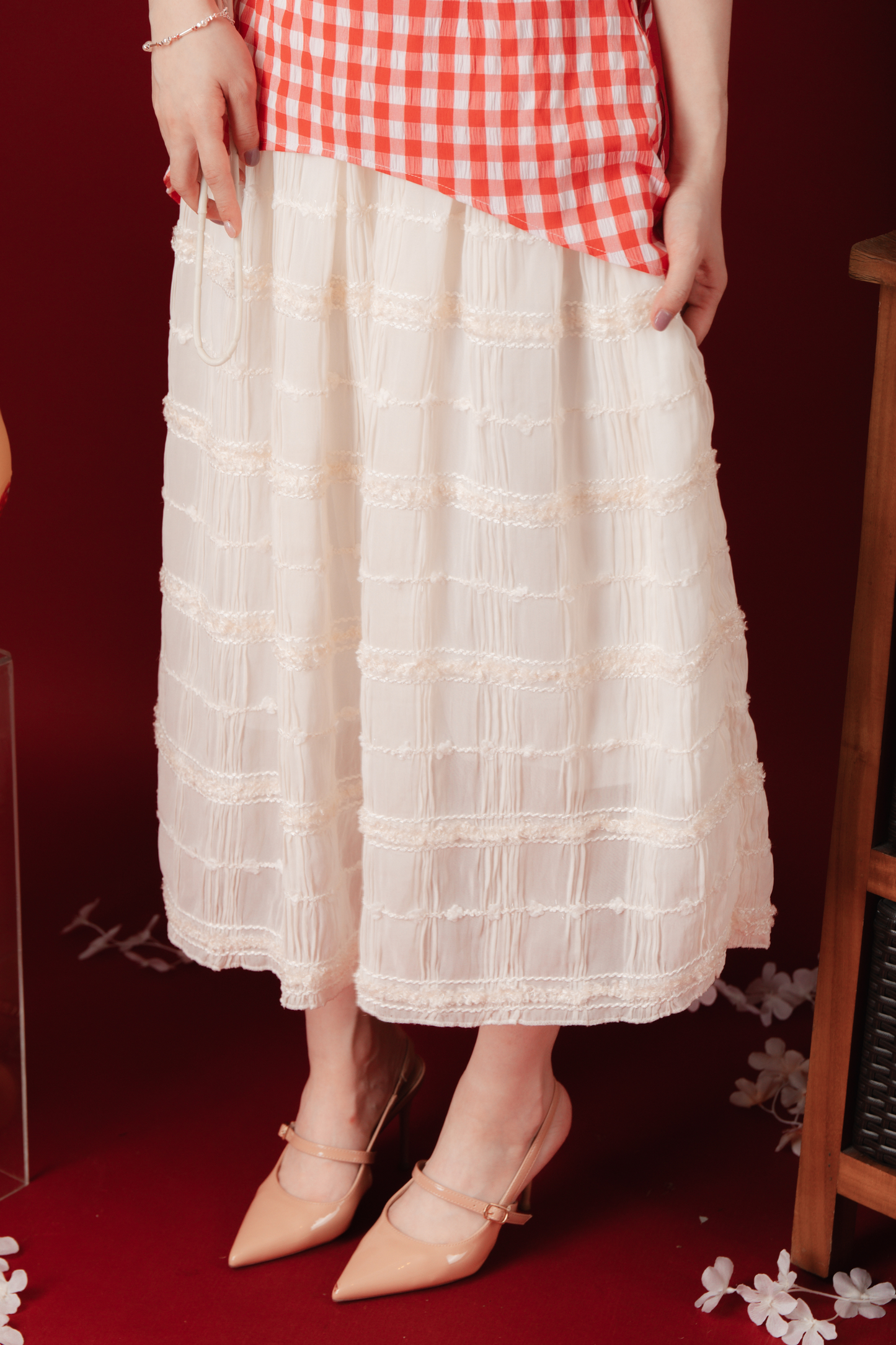 Marion Gingham Layered Cheongsam Dress (In-Stock)