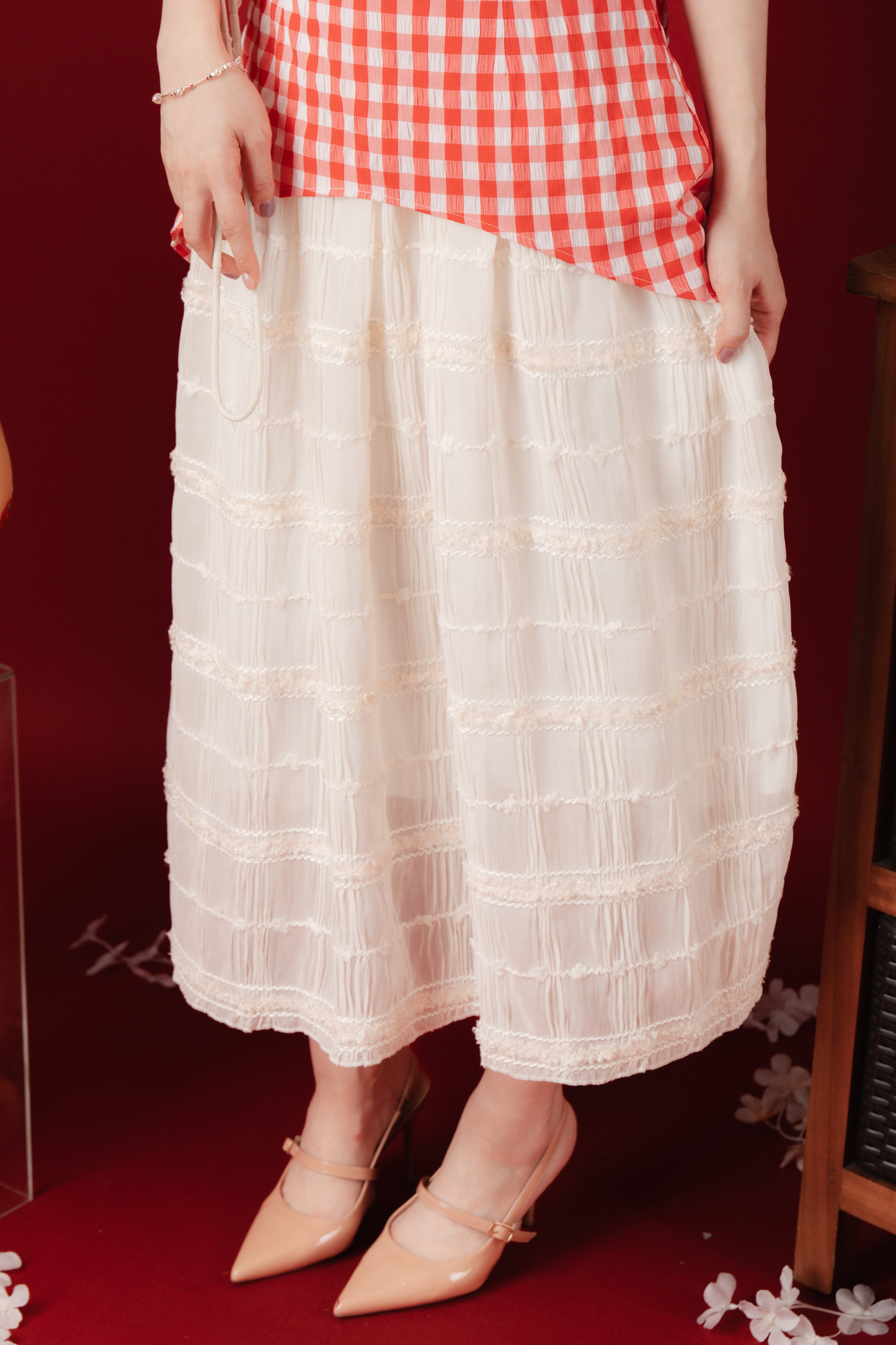 Marion Gingham Layered Cheongsam Dress (In-Stock)