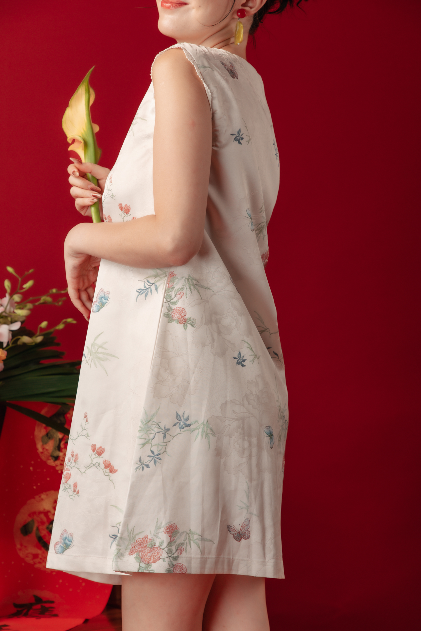Iris Blossom Jacquard Cheongsam Dress