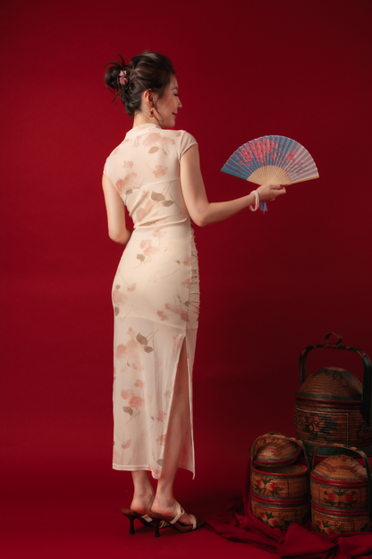 Liana Petal Mesh Cheongsam Dress (In-Stock)