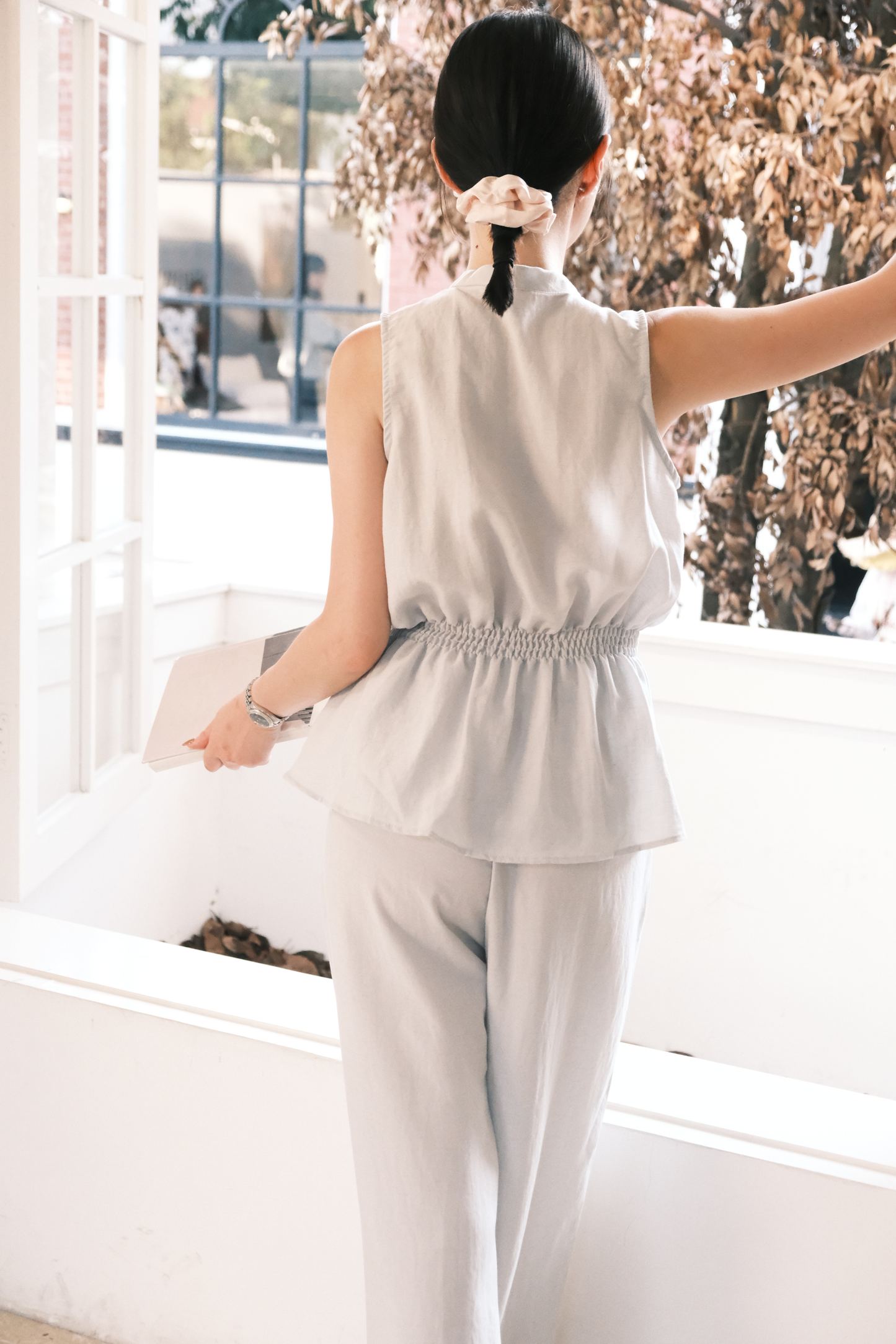 Livia Soft-Drape Two-Piece Set in Baby Blue