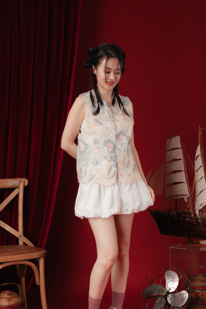 Élise Floral Embroidered Jacquard Vest