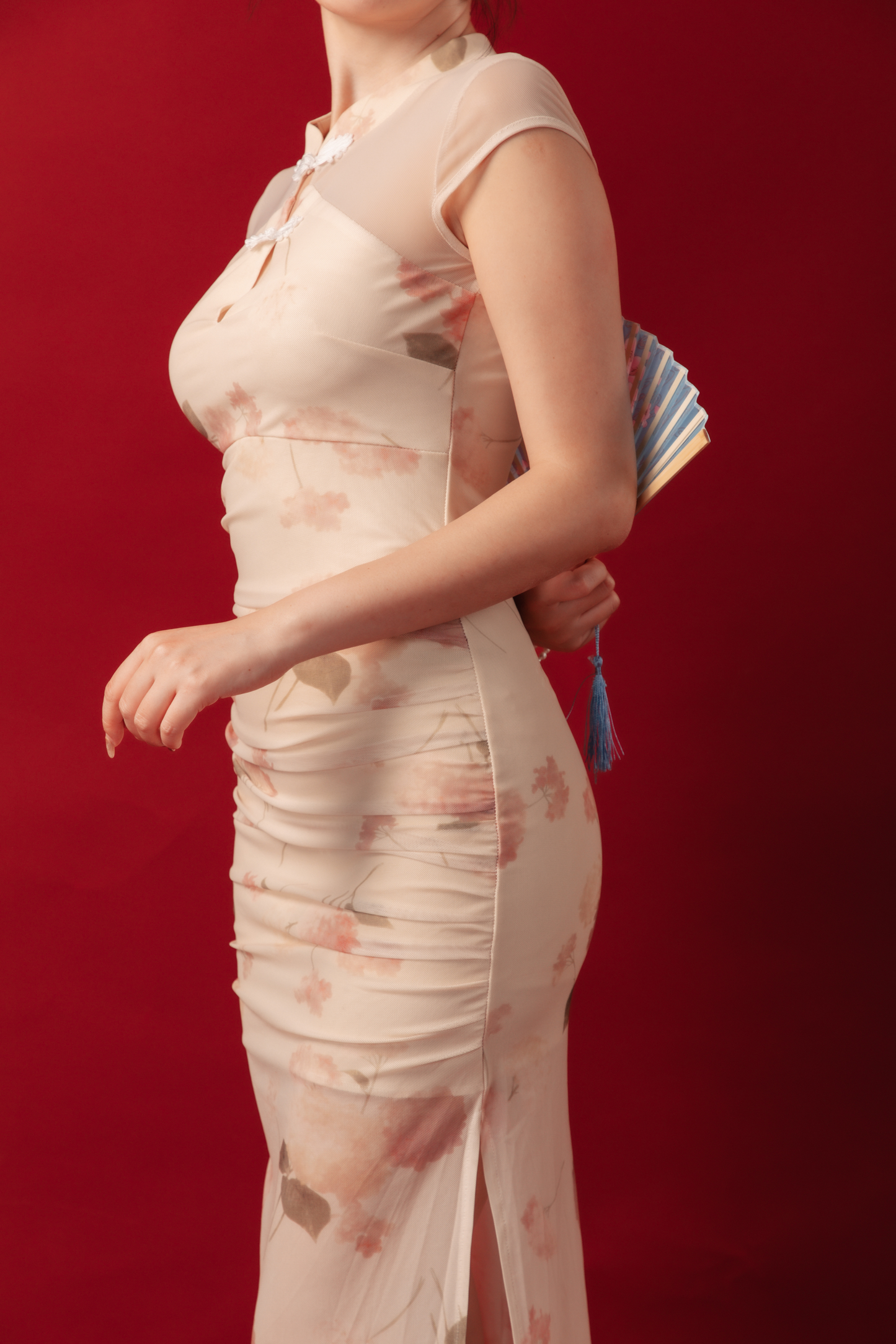 Liana Petal Mesh Cheongsam Dress (In-Stock)