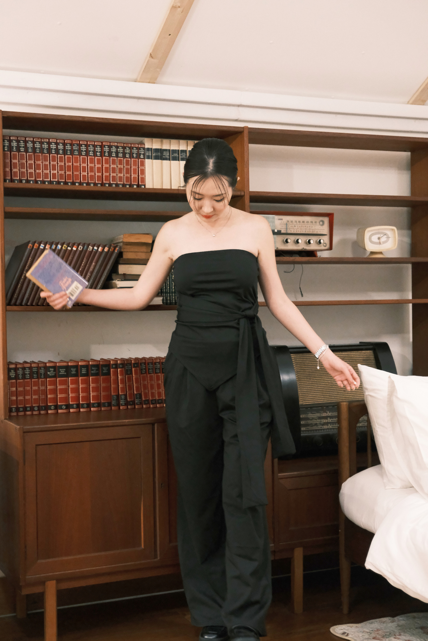 Solène Drape Tie Tube & Wide-Leg Pants Set