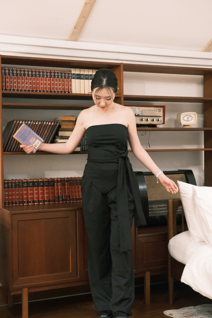 Solène Drape Tie Tube & Wide-Leg Pants Set