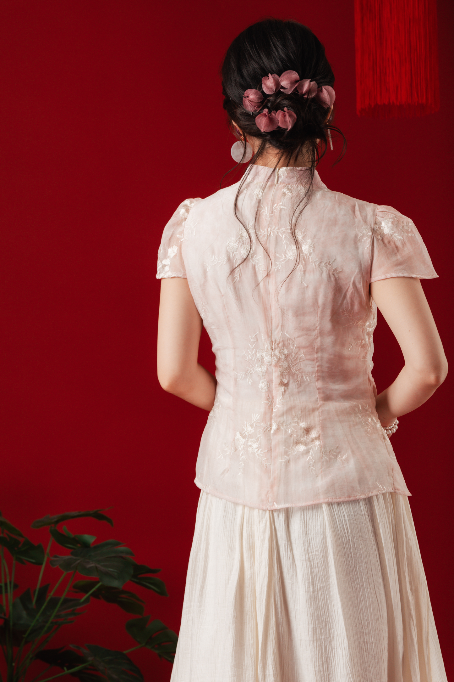 Elise Embroidered Layered Cheongsam Dress (In-Stock)