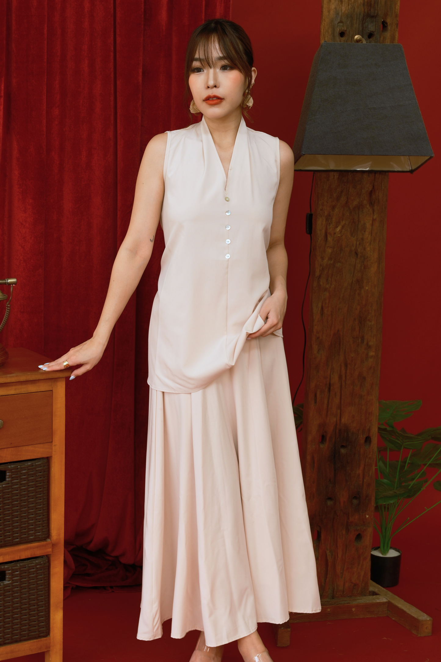 Serene Drape Halter Two-Piece Set (In-Stock)