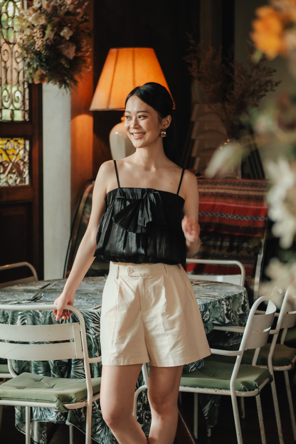 Aria Bow-Front Cami Top in Black
