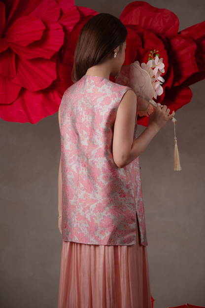 Lorelei Cheongsam Top in Blush Pink