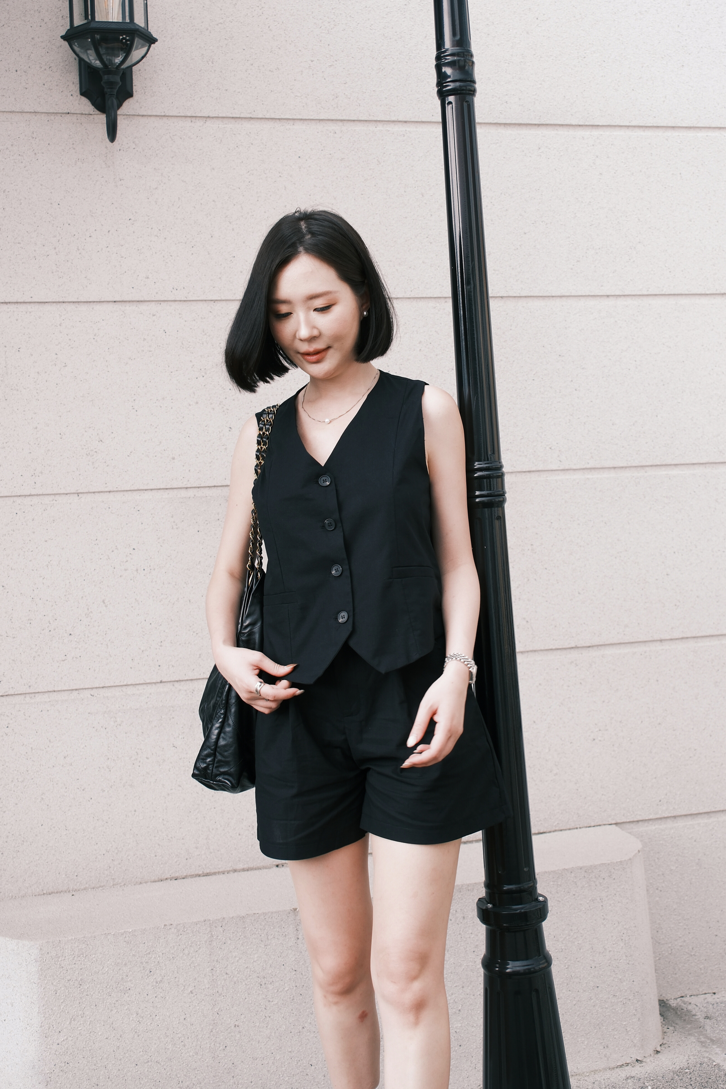 Violette Buttoned Vest in Black