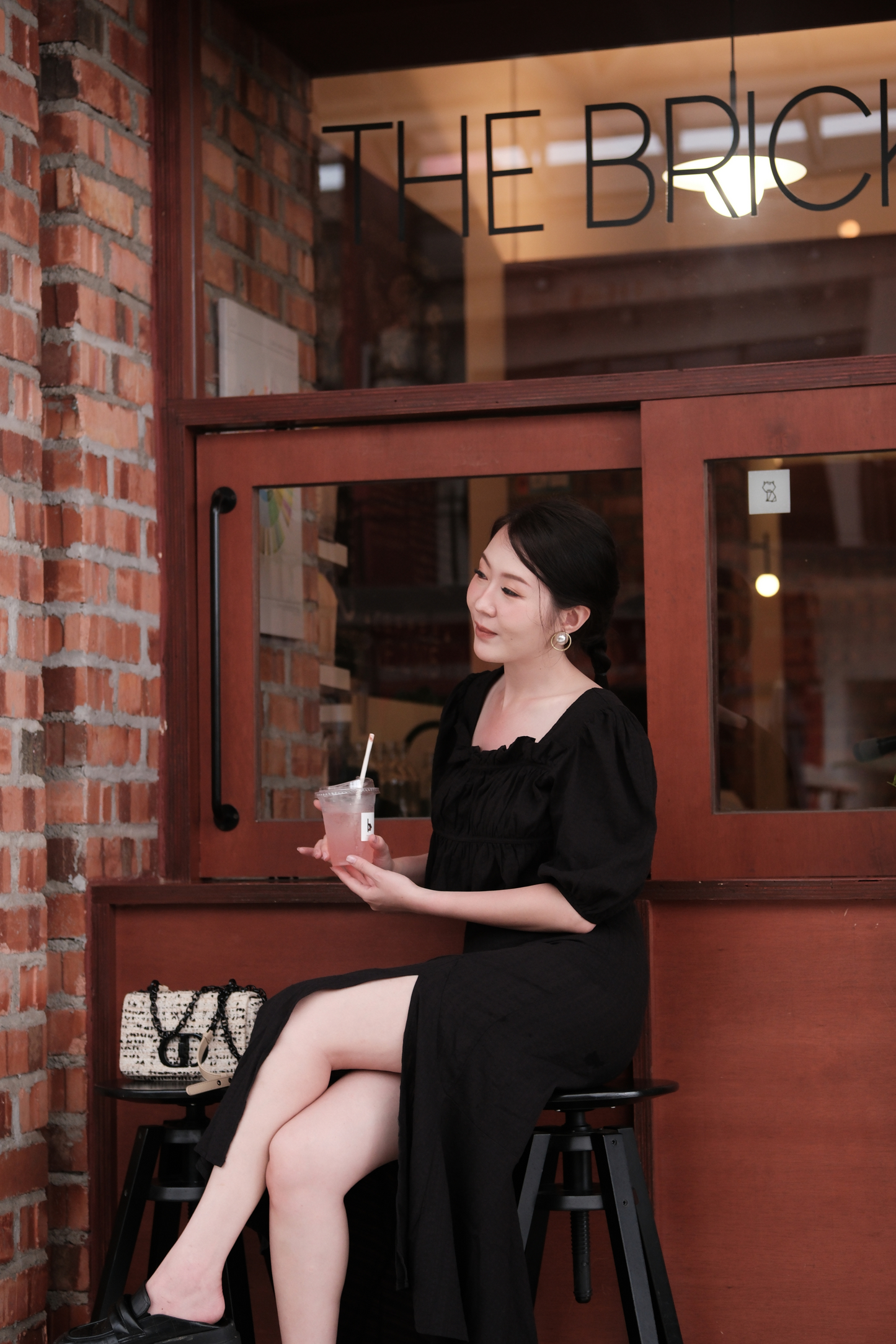 Camille Puff Sleeve Twinset in Black