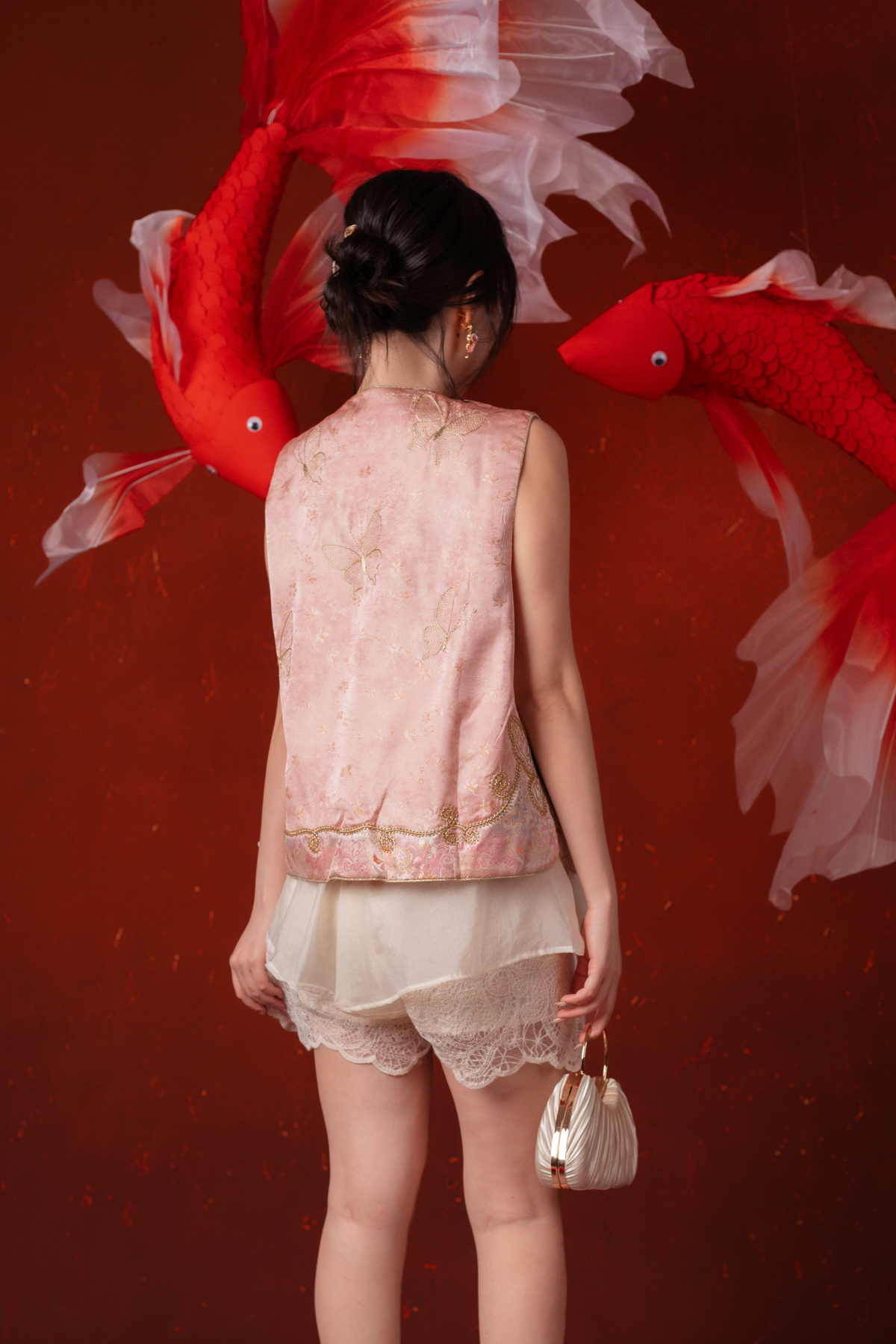 Rosalind Lace Layer Shorts in Ivory