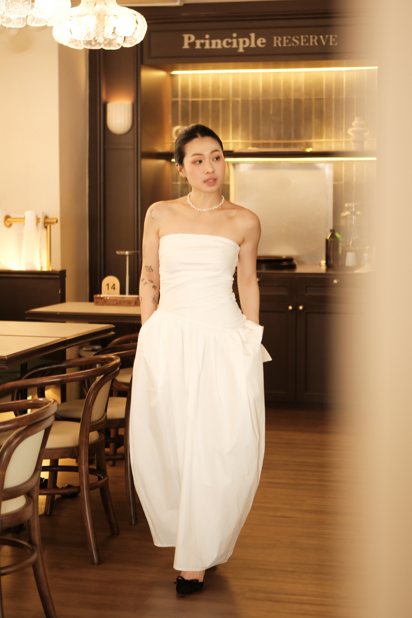 Céline Pure Bow Gown in Ivory