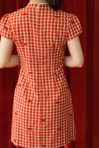 Cherry Plaid Mini Dress (In-Stock)