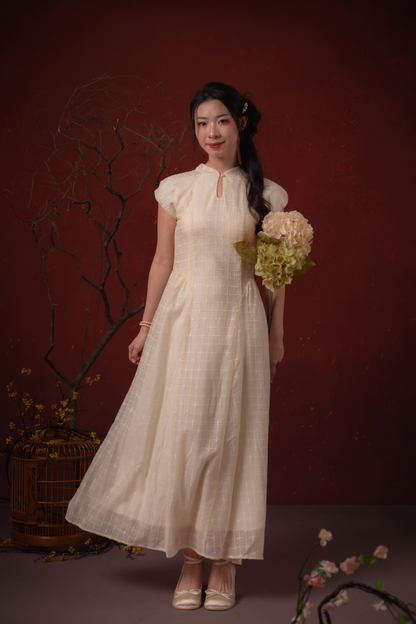 Élodie Grace Cheongsam Dress in Champagne