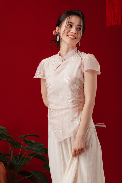 Elise Embroidered Layered Cheongsam Dress (In-Stock)
