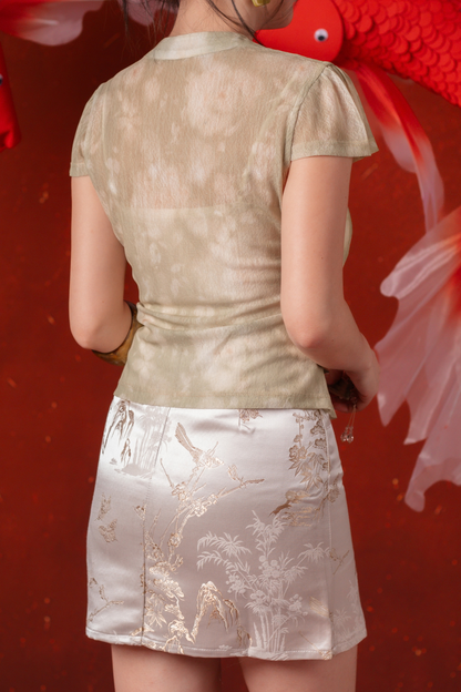 Isadora Bamboo Skort in Ivory