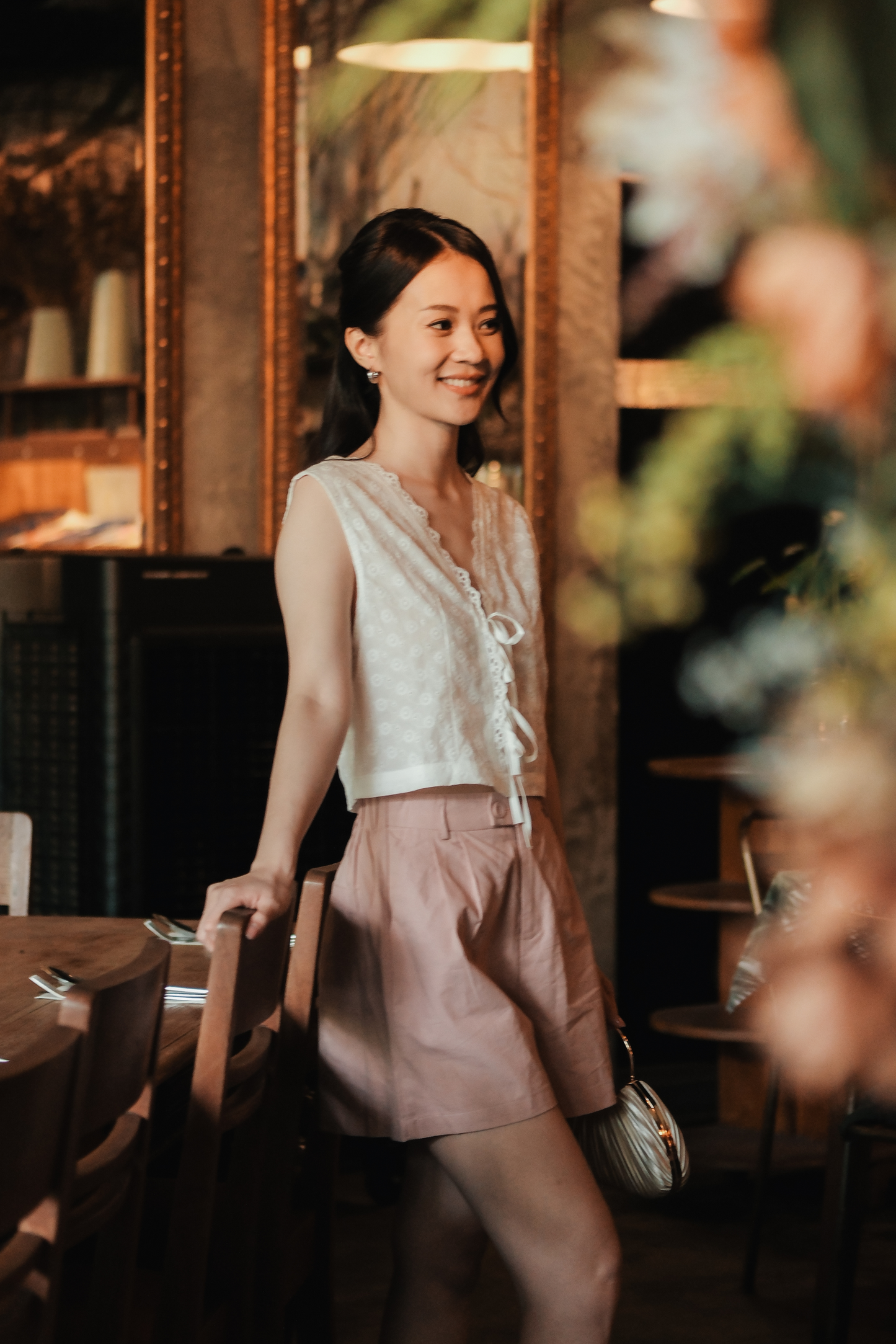 Celeste Lace Tie-Front Top in White