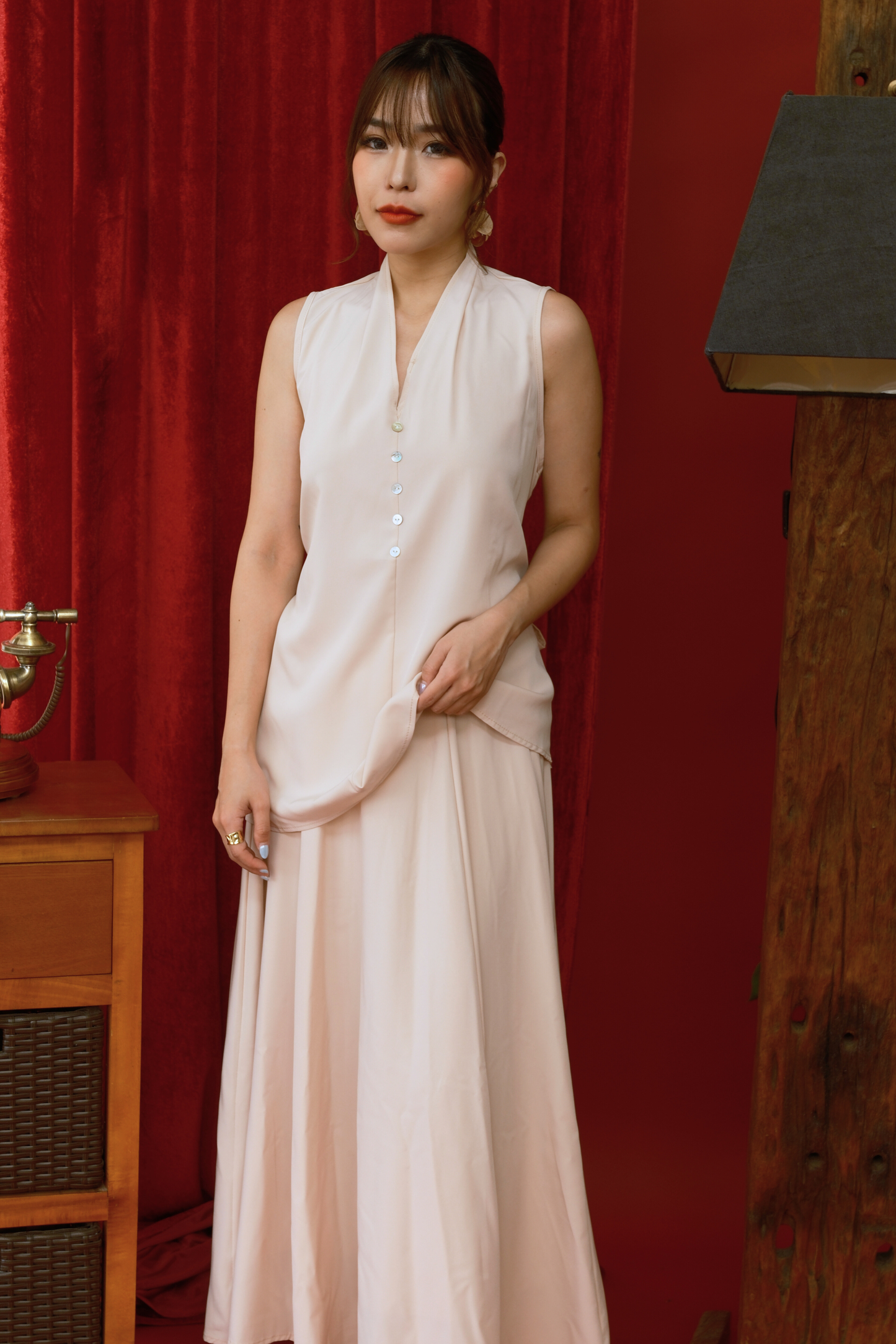 Serene Drape Halter Two-Piece Set (In-Stock)