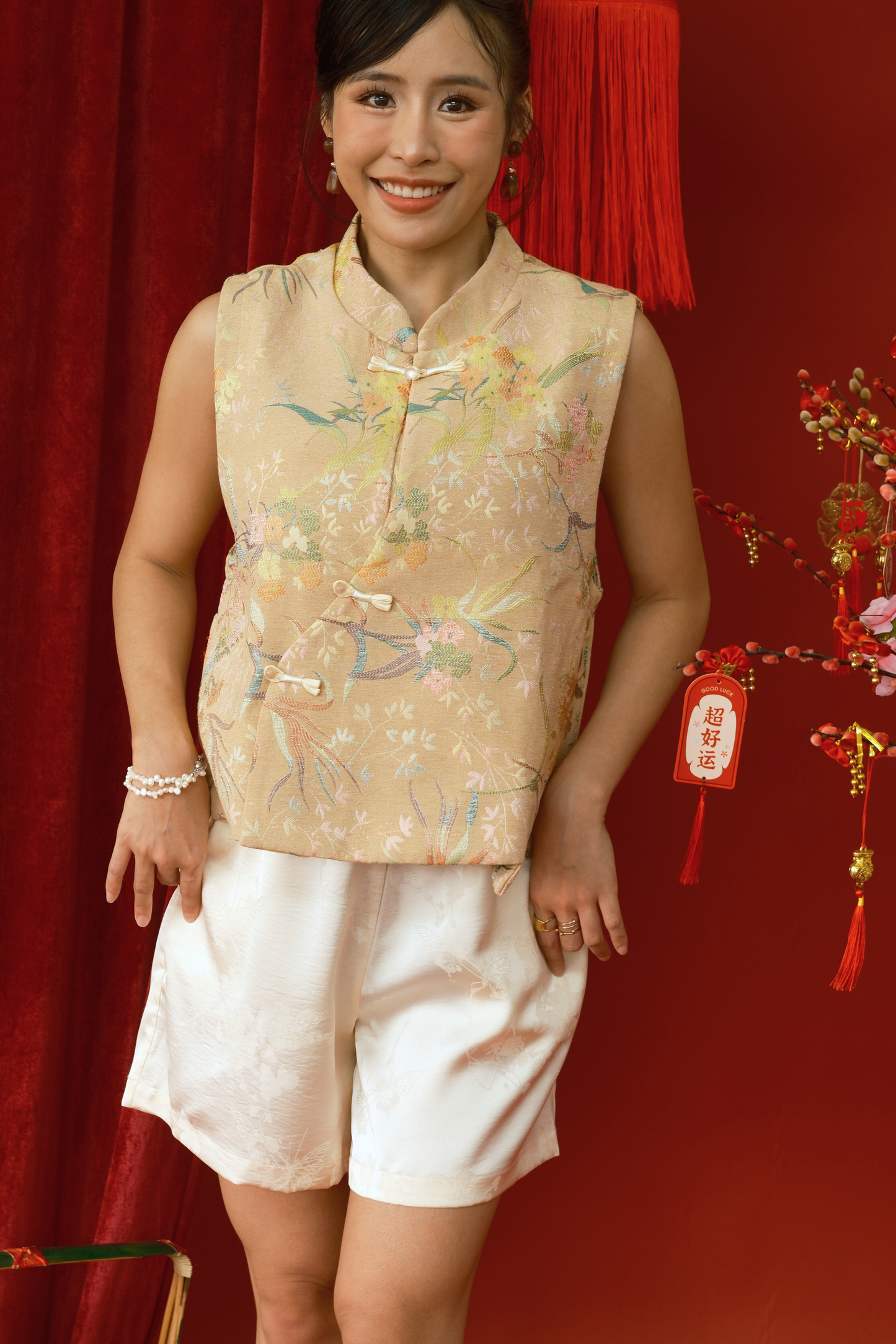 Lumière Floral Jacquard Vest (In-Stock)