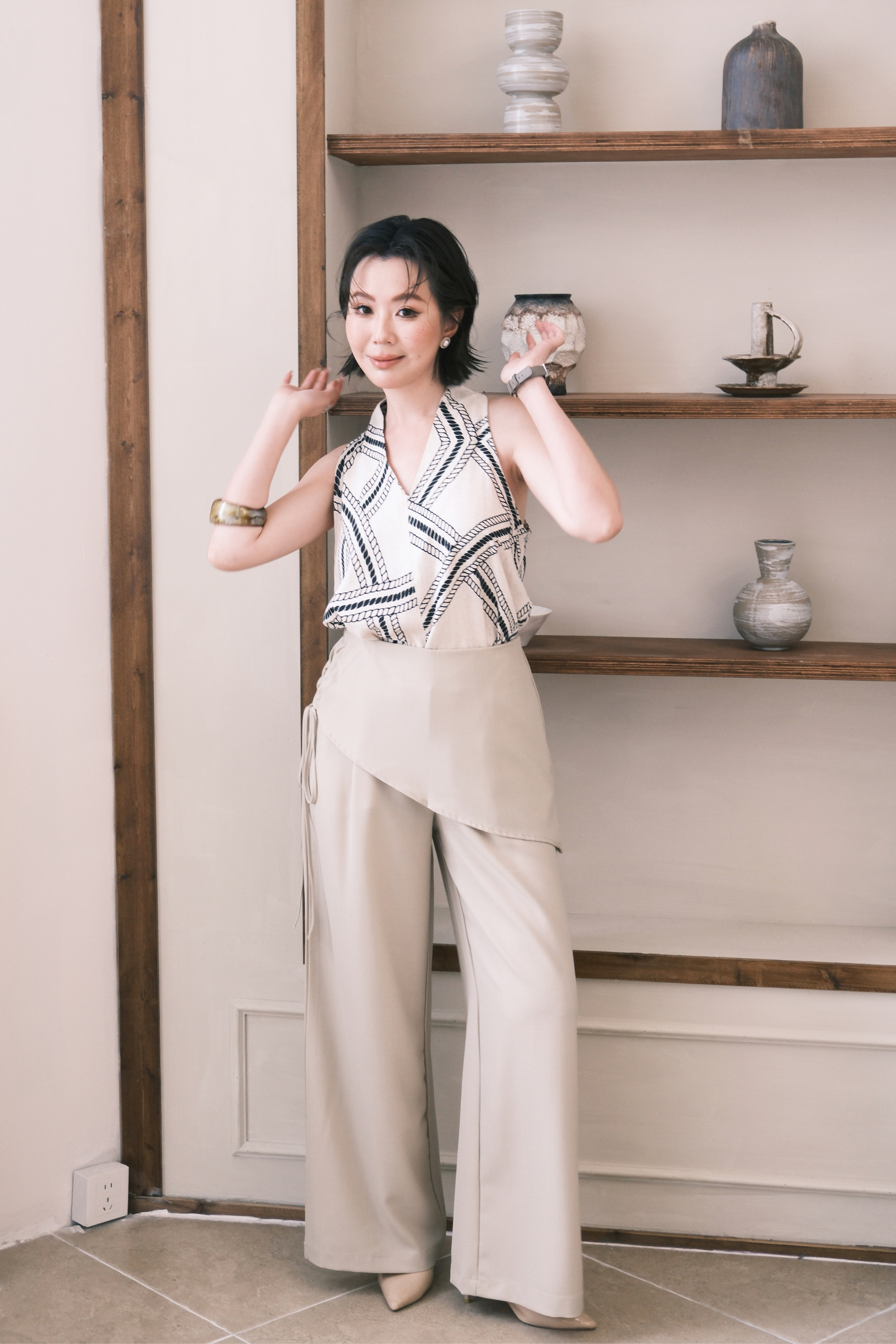 Sloane Wide-Leg Pants in Khaki