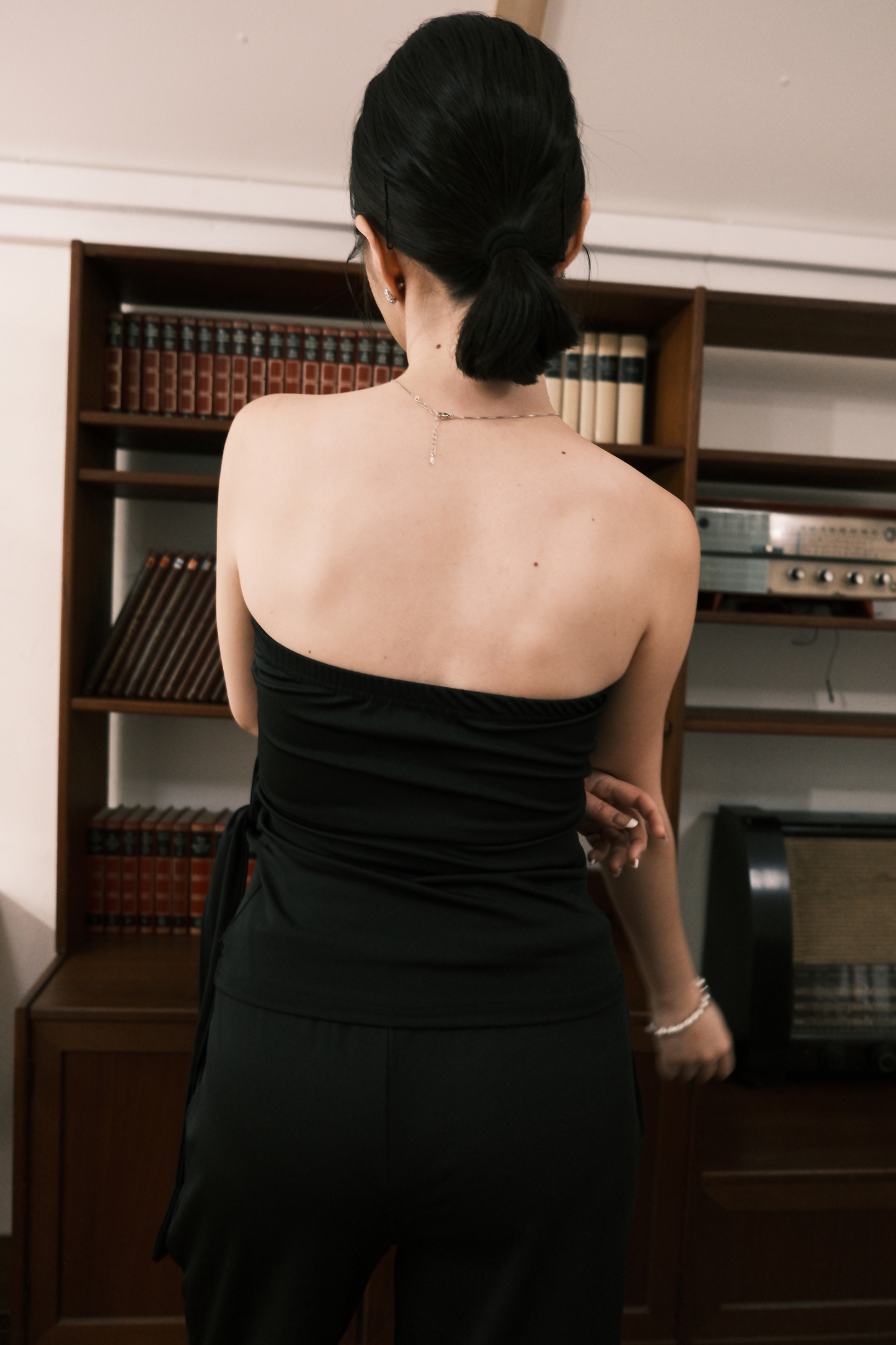Solène Drape Tie Tube & Wide-Leg Pants Set