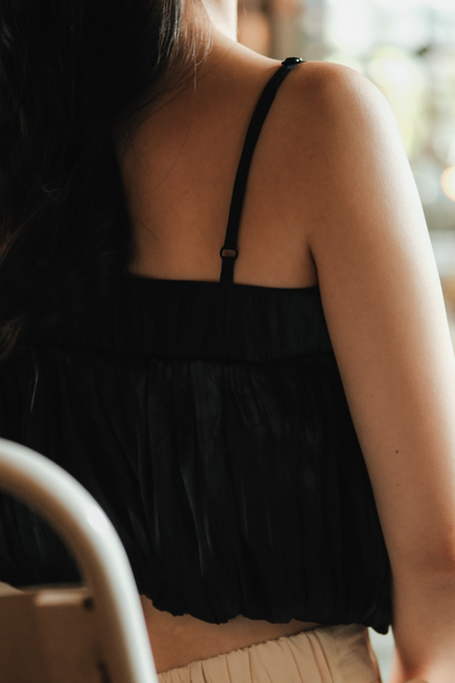 Aria Bow-Front Cami Top in Black