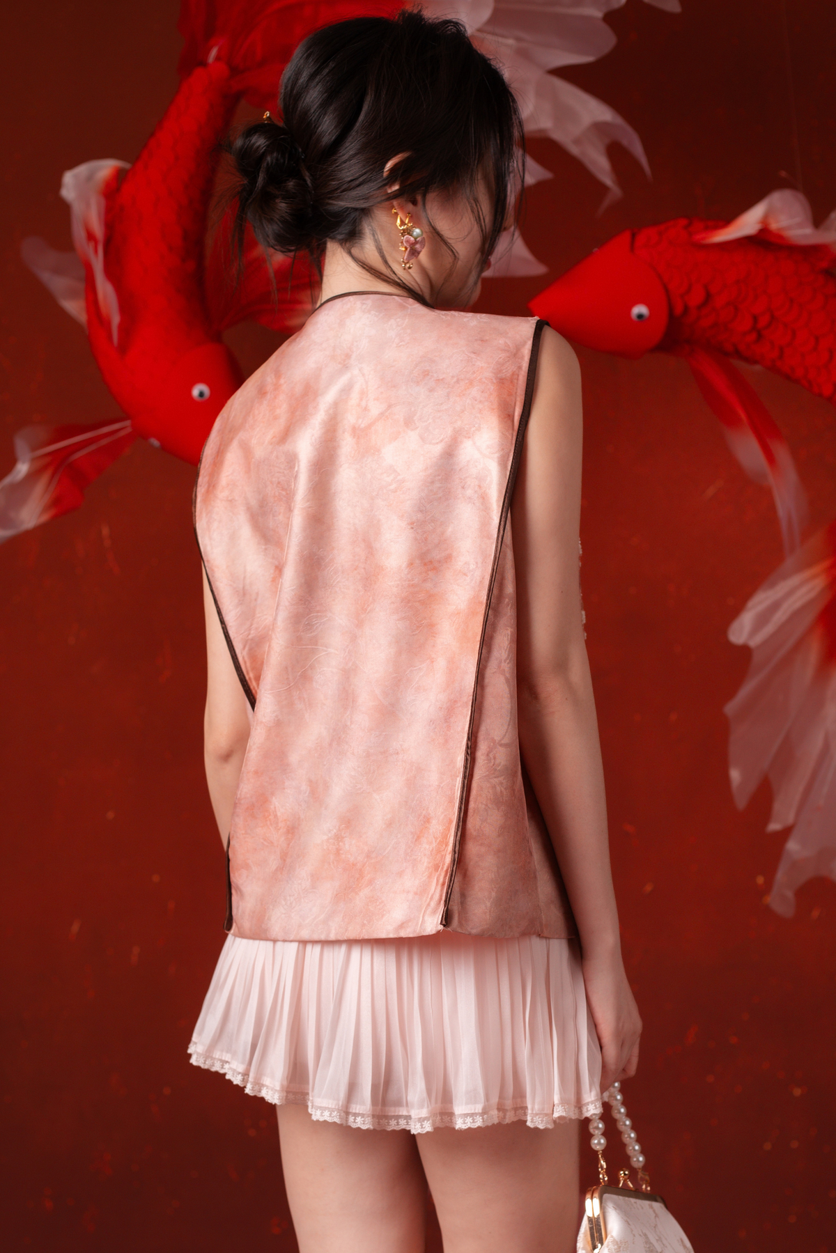 Juliette Pleated Mini Skirt in Blush Pink