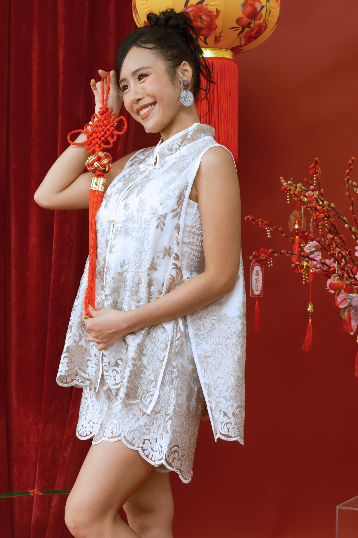Lumière Bloom Lace Cheongsam Set (In-Stock)