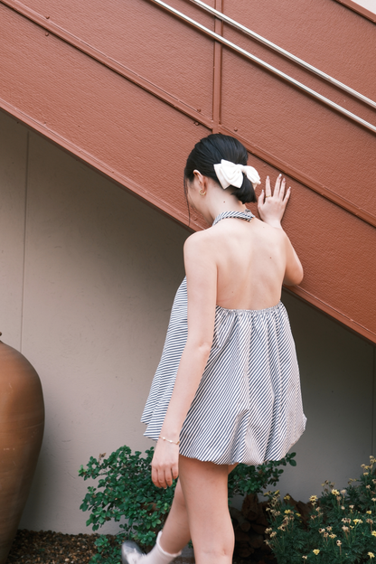 Elara Stripe Halter Swing Top