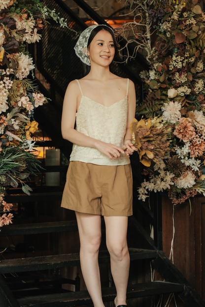 Sloane Everyday Cotton Shorts in Chestnut Brown