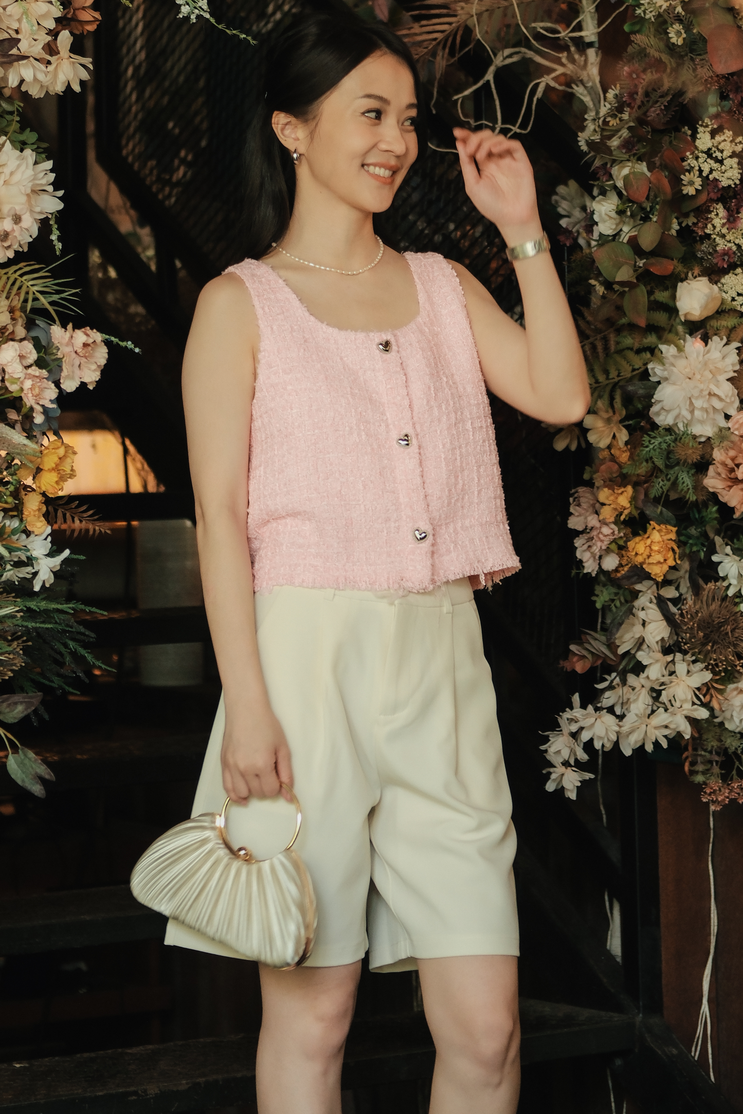 Avery Tailored Bermuda Shorts in Beige