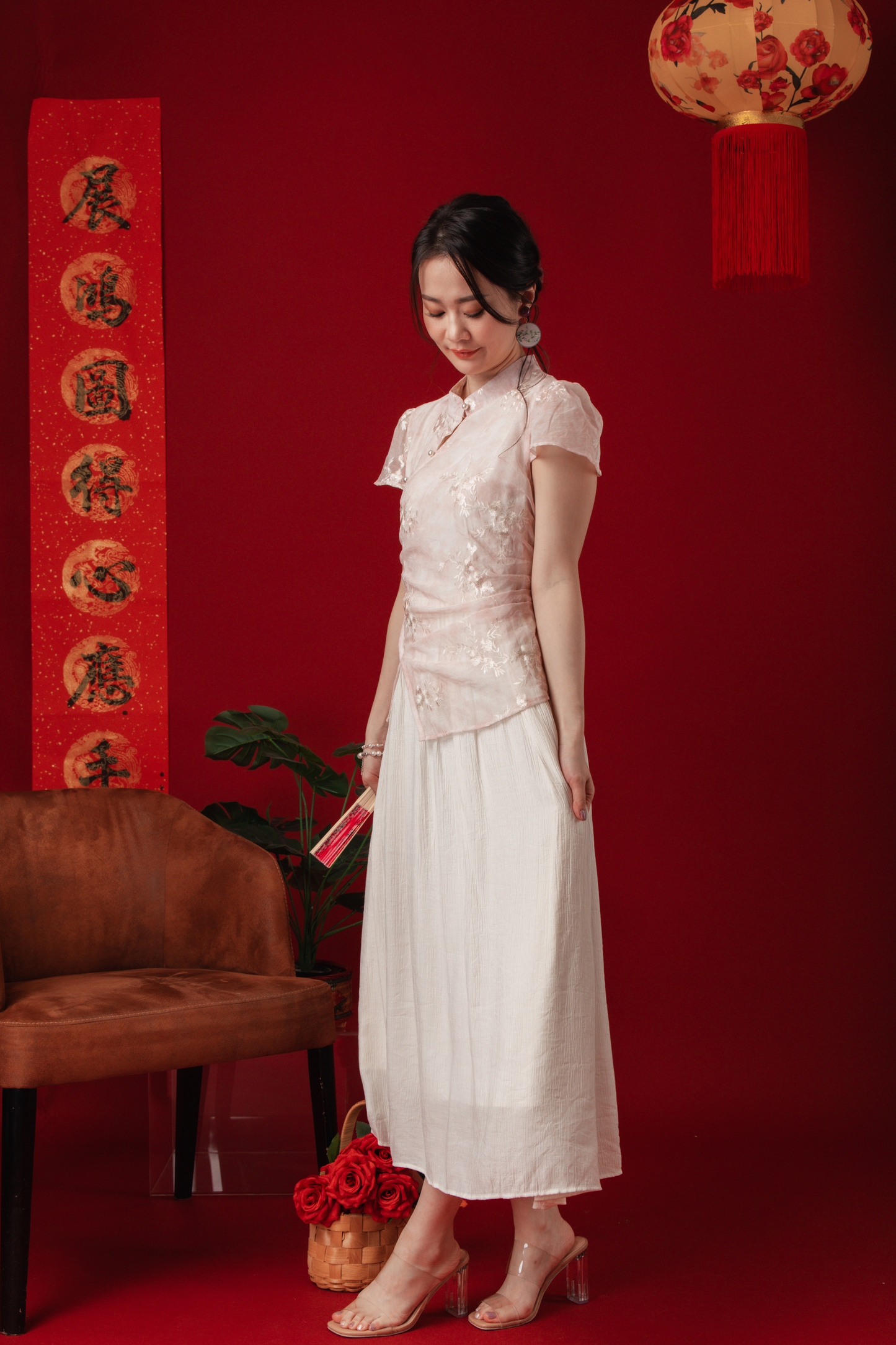 Elise Embroidered Layered Cheongsam Dress (In-Stock)