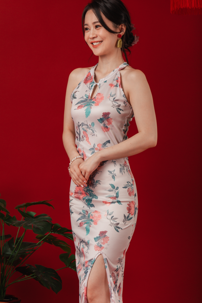 Bloom Halter Silhouette Cheongsam Dress (In-Stock)