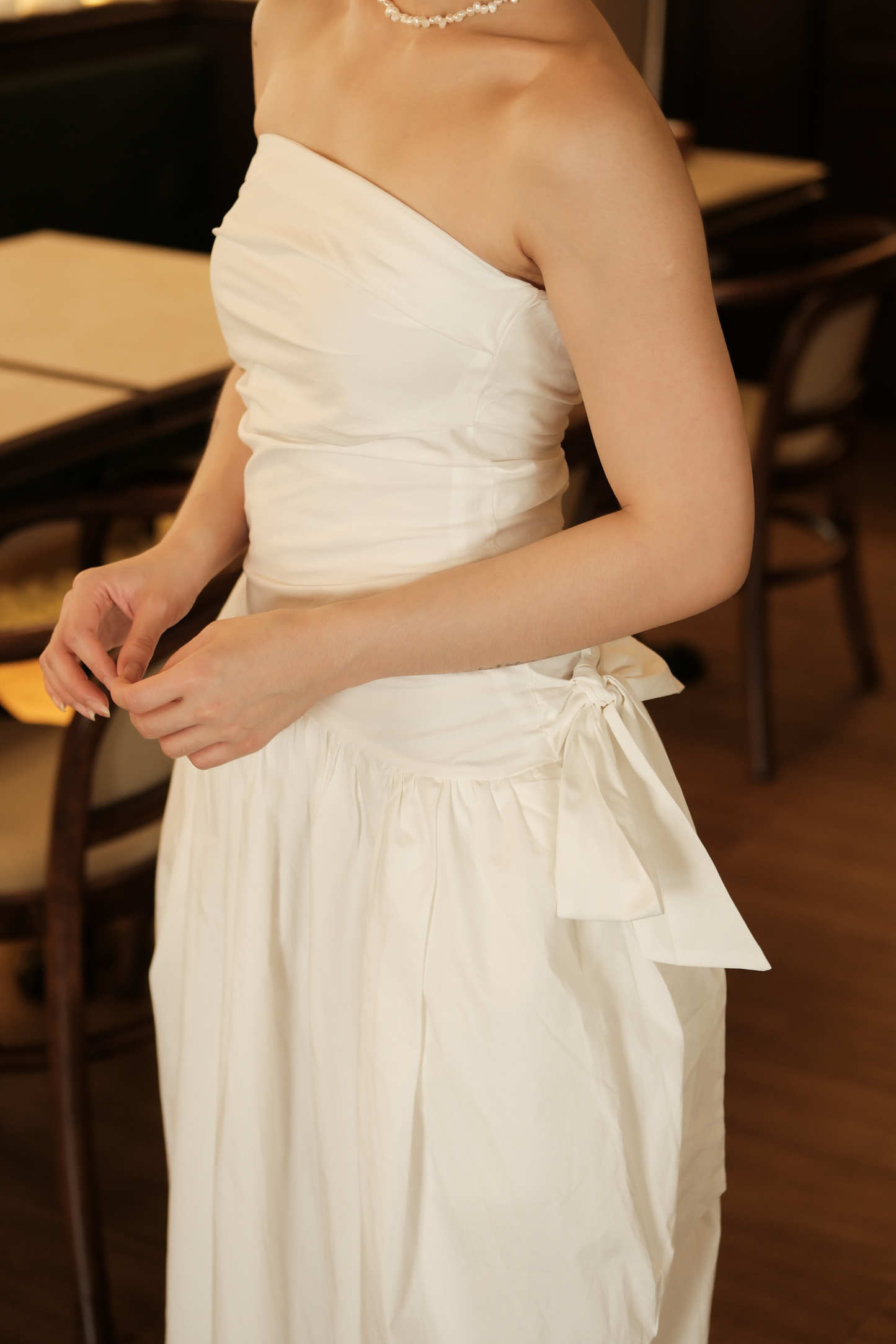 Céline Pure Bow Gown in Ivory