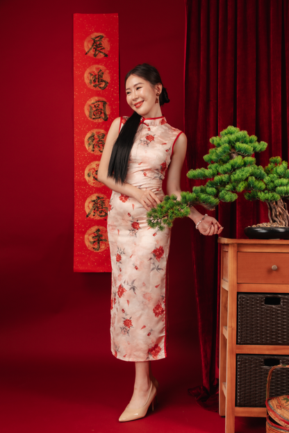 Lucienne Vintage Floral Cheongsam Dress