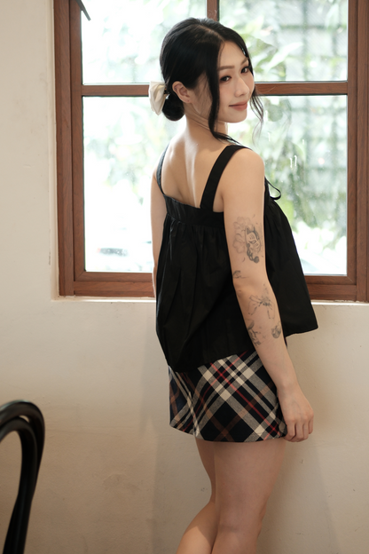 Élodie Tie-Strap Vest Set in Black