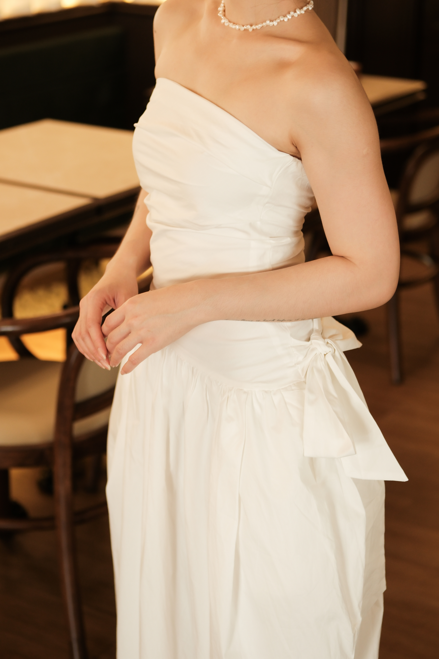 Céline Pure Bow Gown in Ivory