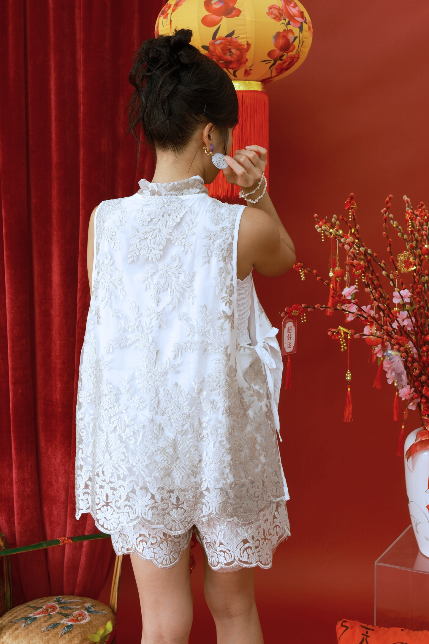 Lumière Bloom Lace Cheongsam Set (In-Stock)