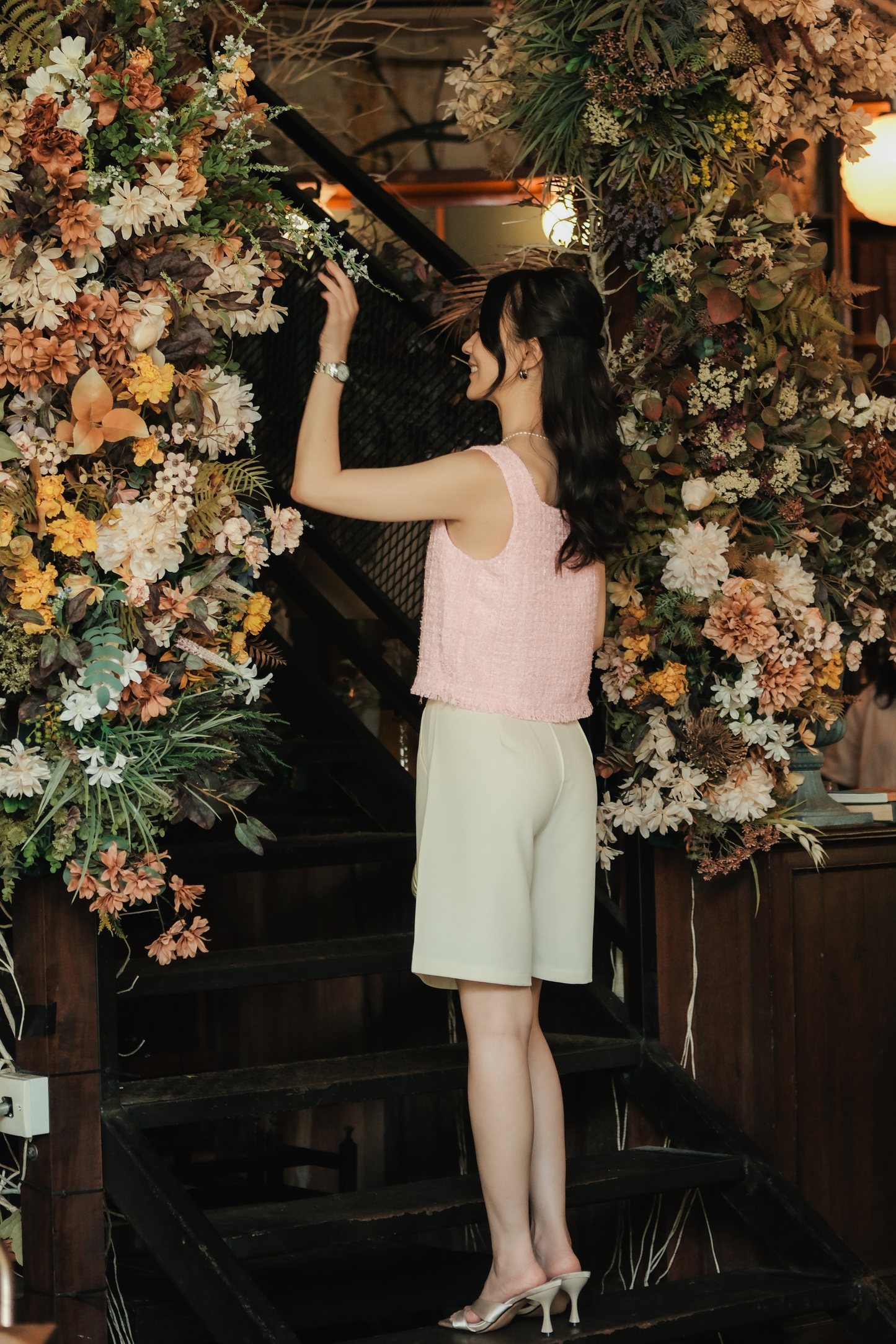 Avery Tailored Bermuda Shorts in Beige
